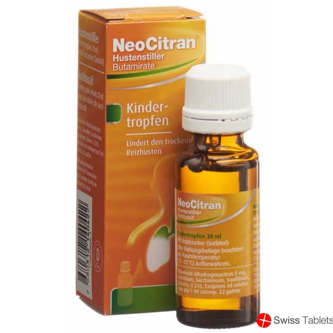 NeoCitran cough suppressant drops 5mg / ml 20ml child Tropffl