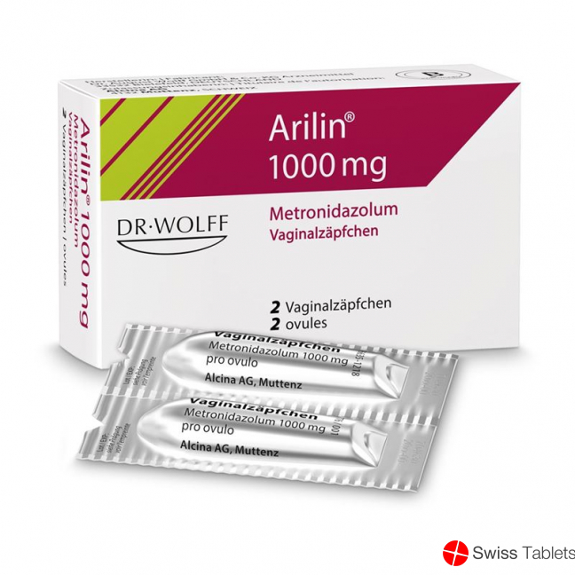Arilin Vag Supp 1000 mg 2 pcs