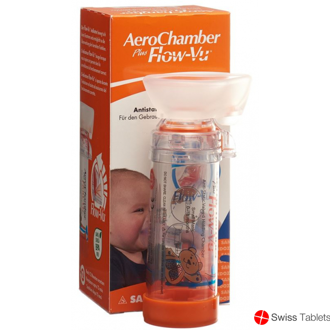 Aerochamber Plus Flow-vu mit Maske (0-18 M) Orange buy online