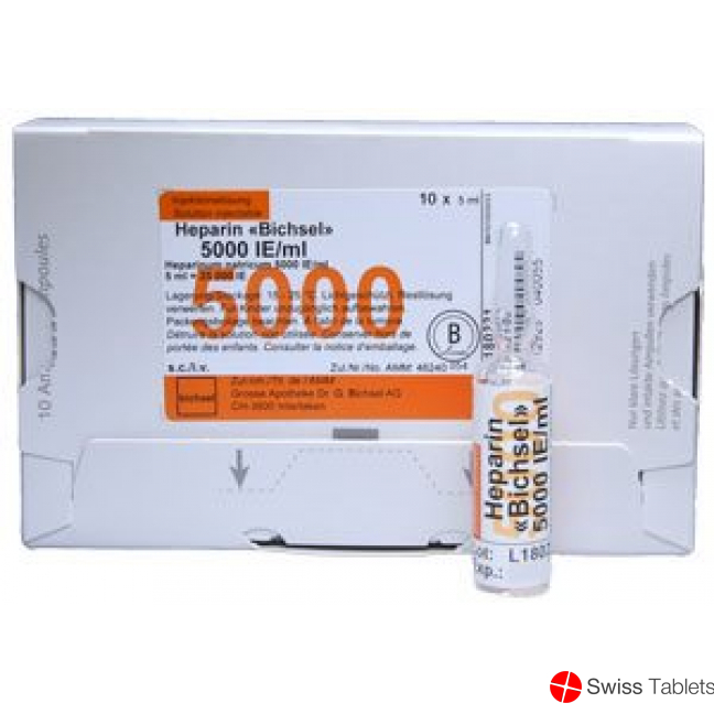 Heparin Bichsel 5000 Ie/ml Steril 10 Ampullen 5ml buy online
