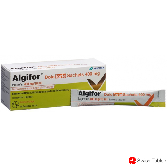 Algifor Dolo Forte Suspension 400mg/10ml 10 Beutel 10ml buy online