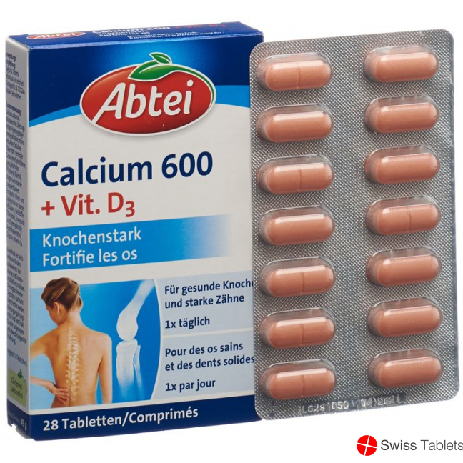 Abtei Calcium 600 + Vit D3 Tabletten 28 Stück buy online