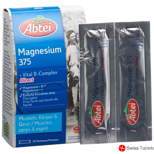 Abtei Magnesium 375 + Vital B-Complex sachet 20 pieces buy online