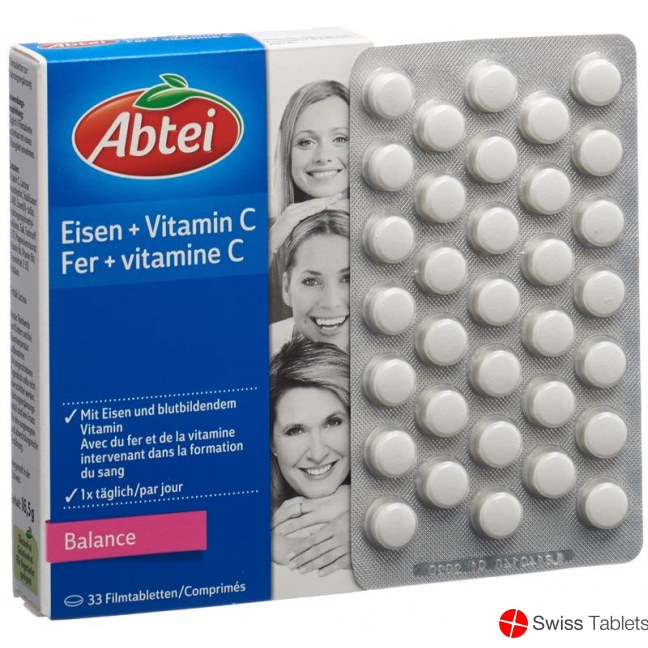Abtei Eisen + Vitamin C Balance tablets 33 pieces buy online