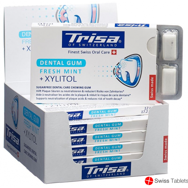 Trisa Display Dentalkaugummi Fresh Mint 12 Stück buy online