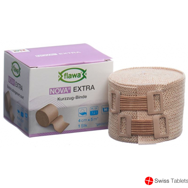 Flawa Nova Extra short stretch bandage 4cmx5m tan