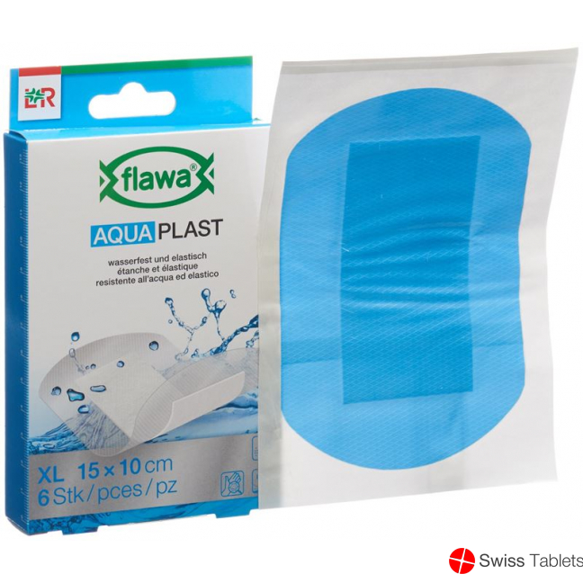 Flawa Aqua Plast Pflasterstrips Wasserfest 10x15cm 6 Stück buy online
