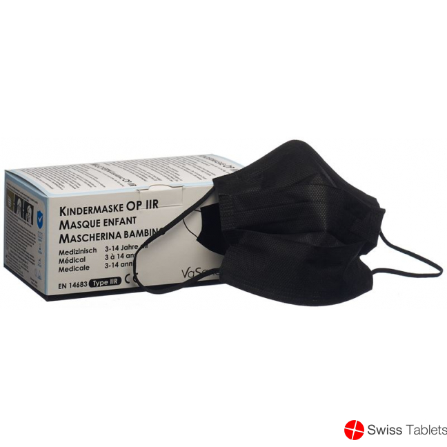 Vasano Op Maske Typ Iir Kind 3-14j Schwarz 50 Stück buy online