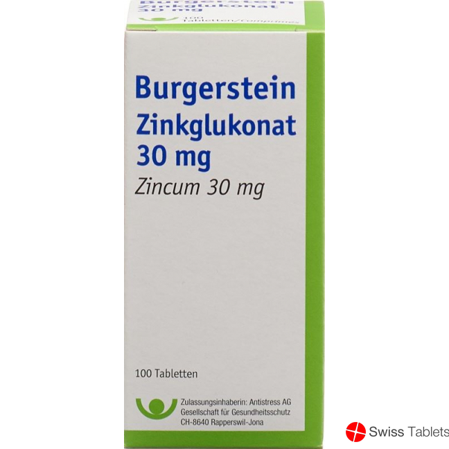 Burgerstein Zinkglukonat Tabletten 30mg 100 Stück buy online
