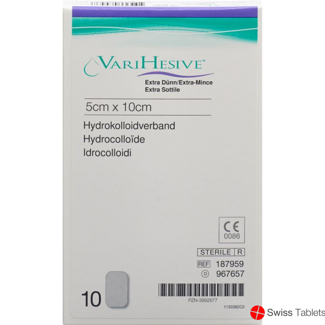 VariHesive Extra Dünn Hydrokolloidverband 5x10cm 10 Beutel buy online