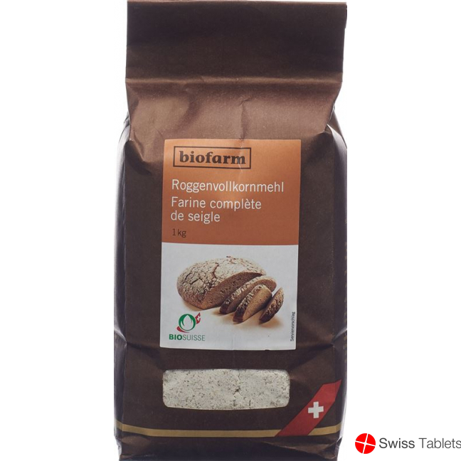 Biofarm Roggen Vollkornmehl Knospe Beutel 1kg buy online