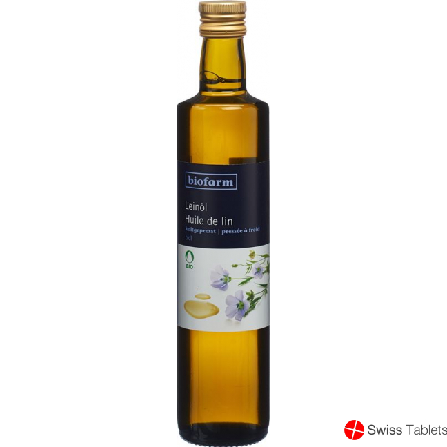 Biofarm Leinöl Knospe Flasche 5dl buy online