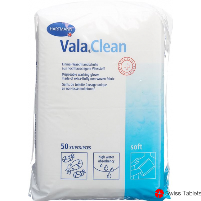 Valaclean Soft Einm Waschhandschu 15.5x23cm 50 Stück buy online