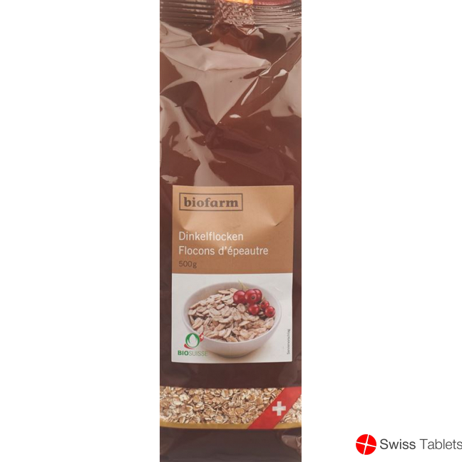 Biofarm Dinkelflocken Knospe Beutel 500g buy online