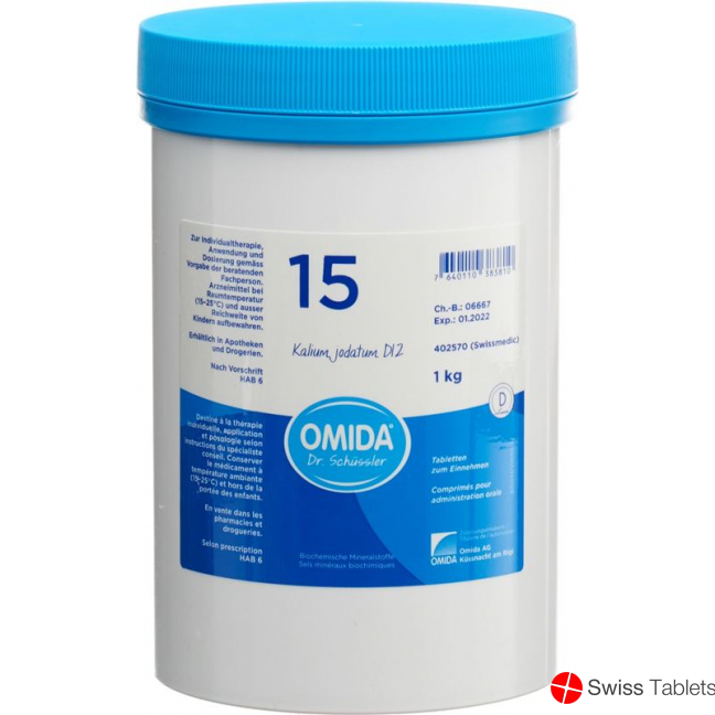 Omida Schüssler No15 Kal Jod Tabletten D 12 1000g buy online