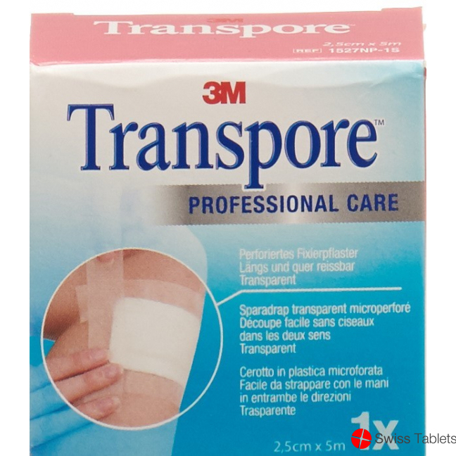 3M Transpore Fixierpflaster 25mm x 5m transparent Refill buy online