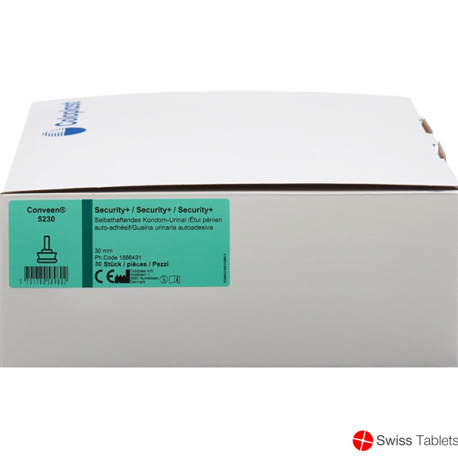 Conveen Security Plus Kondom-Urinal Selbsthaftend Latexfrei Grün 30/94mm 8cm lang 30 Stück buy online