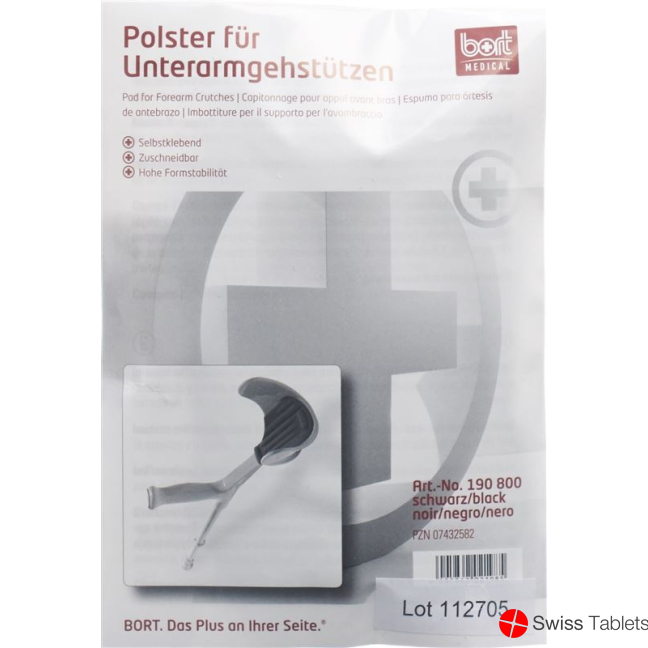 Bort Polster für Unterarmgehstütze Schwarz 1 Paa buy online