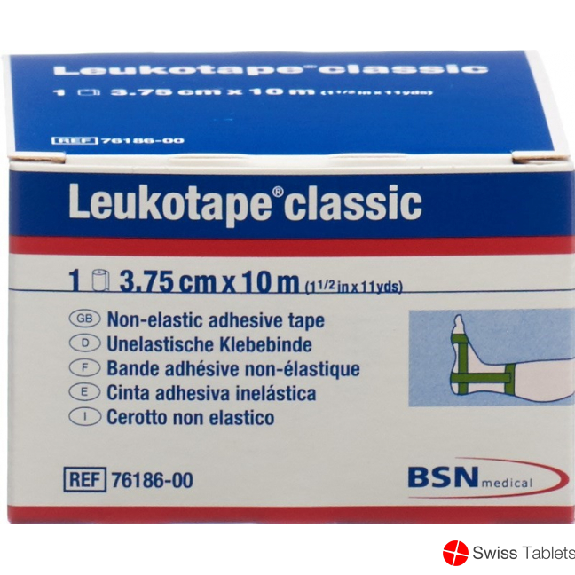 Leukotape Classic unelastische Klebebinde 10m x 3.75cm Grün buy online