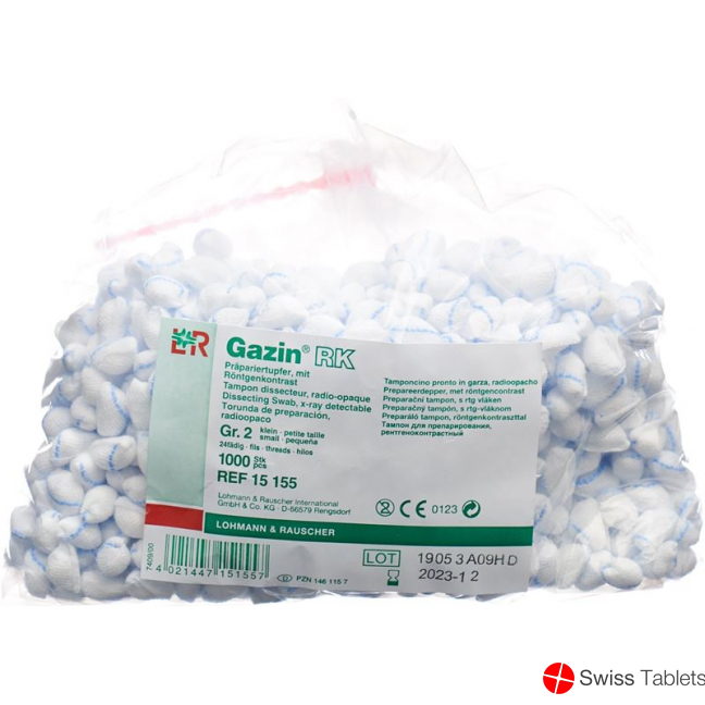 Gazin Präpariertupfer M Rk Grösse 2 Beutel 1000 Stück buy online