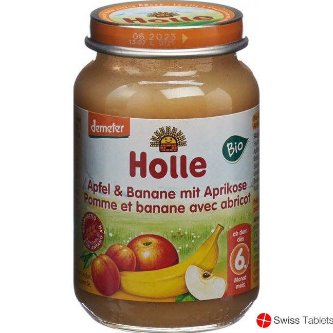Holle Apple, Banana, Apricot after the 6th month Organic 190g buy online