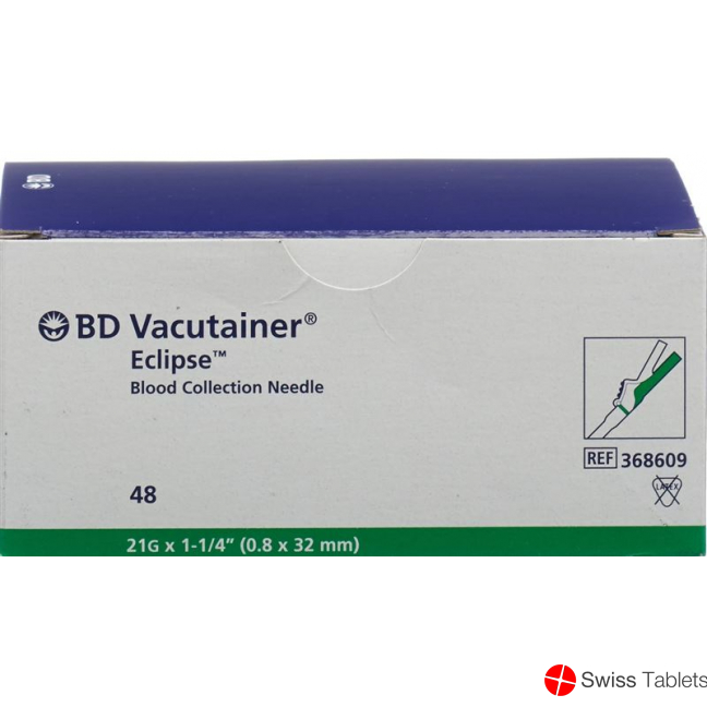 Vacutainer Eclipse Kanüle 21g 0.8x32mm Grün 48 Stück buy online