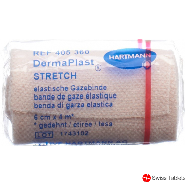 Dermaplast Stretch Gazebinde Hautfarbig 6cmx4m buy online
