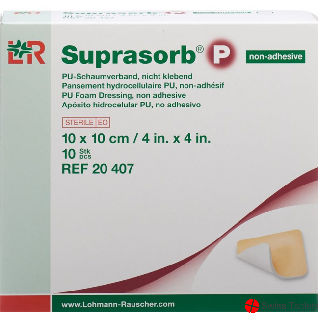 Suprasorb P Schaumverband 10x10cm non Adhesiv 10 Stück buy online