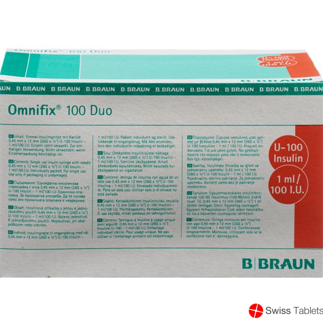 Omnifix Insulin 1ml Duo mit Kanüle G26 100 Stück buy online