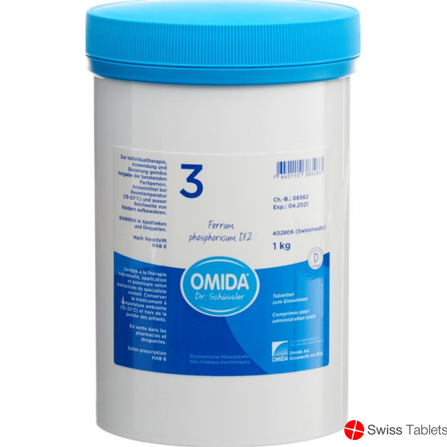 Omida Schüssler No3 Ferr Phos Tabletten D 12 1000g buy online