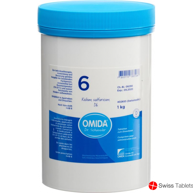 Omida Schüssler No6 Kal Sulf Tabletten D 6 1000g buy online