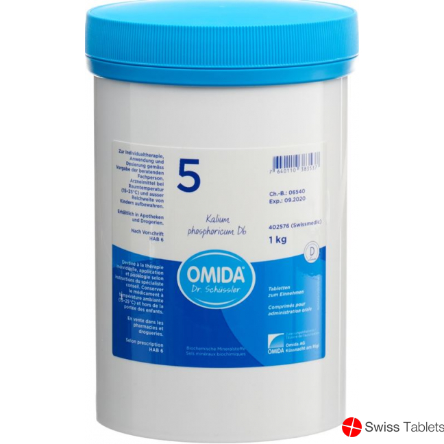 Omida Schüssler No5 Kal Phos Tabletten D 6 1000g buy online