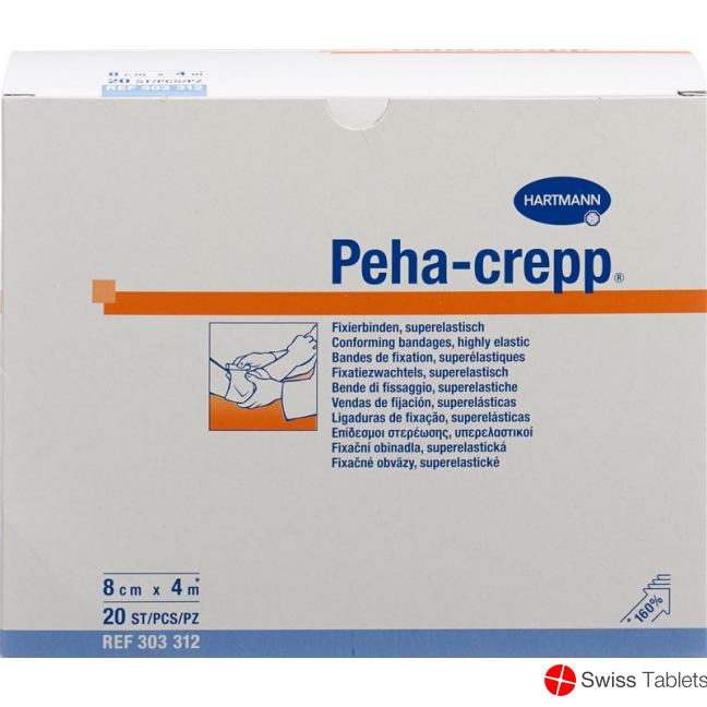 Peha Crepp S Kreppbinde 4mx8cm Weiss 20 Stück buy online