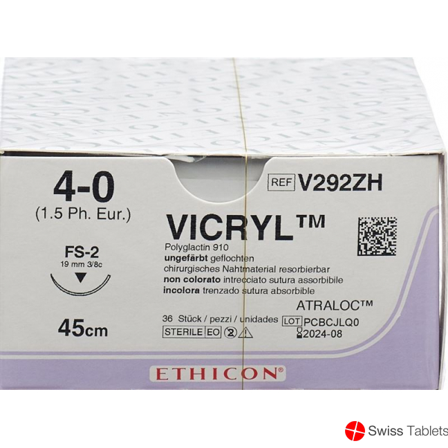 Vicryl 45cm Ungefaerbt 4-0 Fs-2 36 Stück buy online