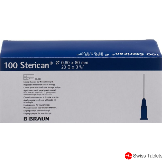 Sterican Nadel 23g 0.60x80mm Blau Luer 100 Stück buy online