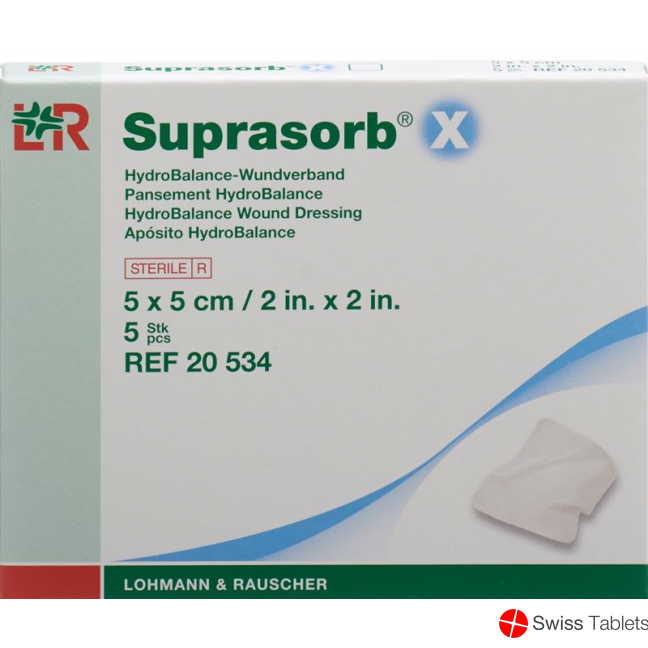 Suprasorb X Wundverband Hydrobalance 5x5cm Steril 5 Stück buy online