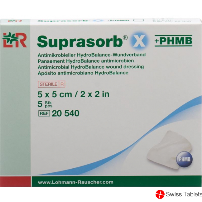 Suprasorb X + Phmb Wundverband Hydrobalance 5x5cm Steril 5 Stück buy online