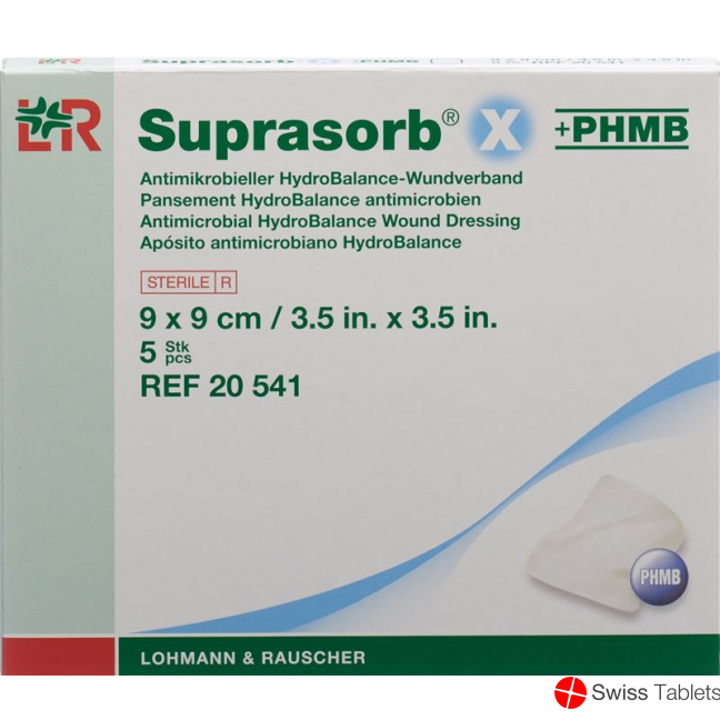 Suprasorb X + Phmb Wundverband Hydrobalance 9x9cm Steril 5 Stück buy online