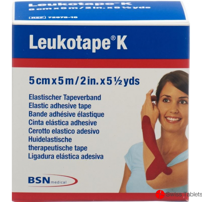 Leukotape K elastischer Tapeverband 5m x 5cm Rot buy online