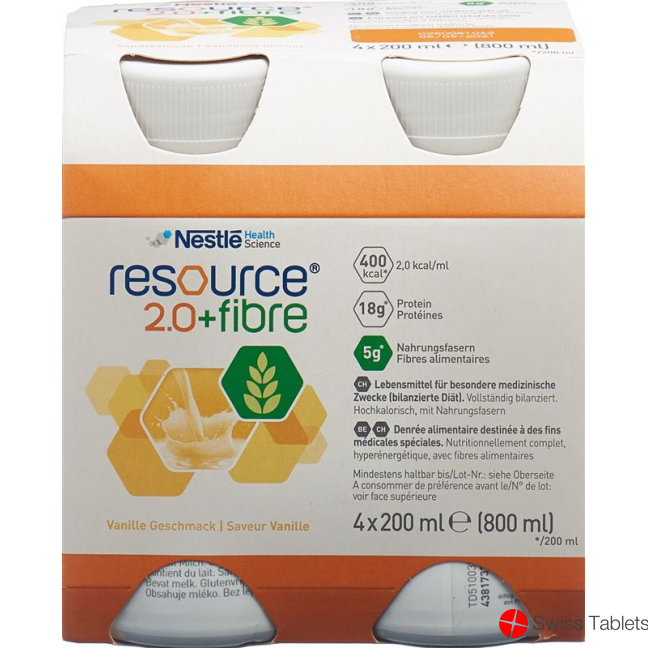 Resource 2.0 Fibre Drink Vanille 4x 200ml buy online