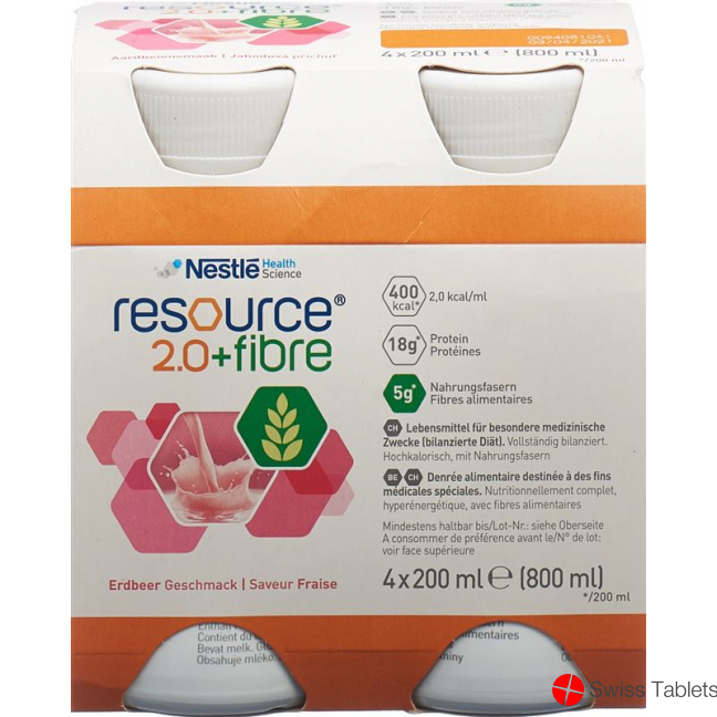 Resource 2.0 Fibre Drink Erdbeer 4x 200ml buy online