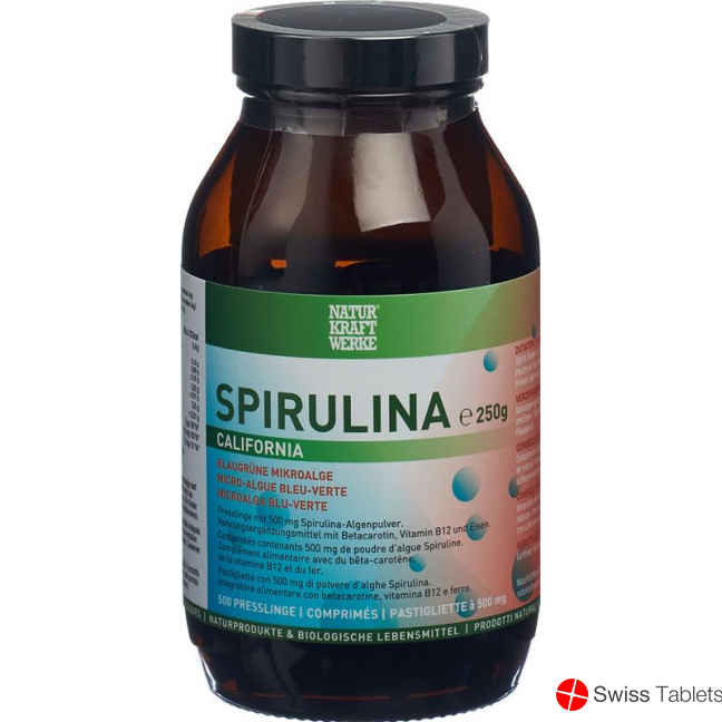 NaturKraftWerke Spirulina California Tabletten 500mg 500 Presslinge buy online