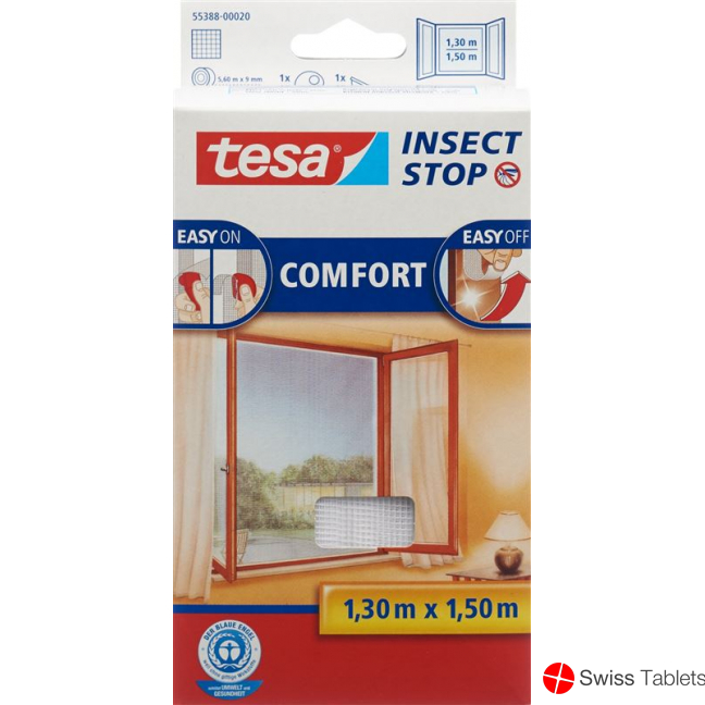 Tesa Insect Stop Comfort Fliegengitter für Fenster 1.3x1.5m Weiss buy online