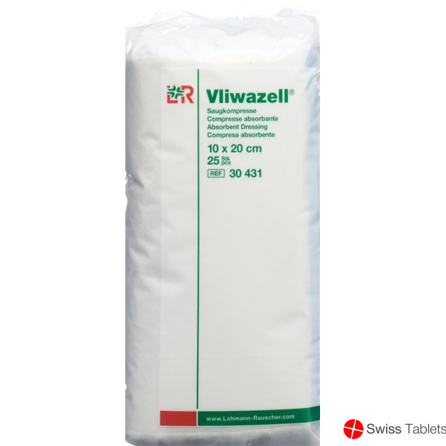 Vliwazell Saugkompresse 10x20cm 25 Stück buy online