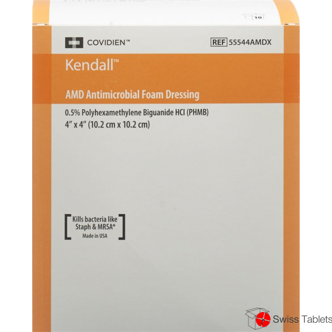 Kendall AMD antimikrobieller Schaumstoffverband 10.2x10.2cm 10 Stück buy online