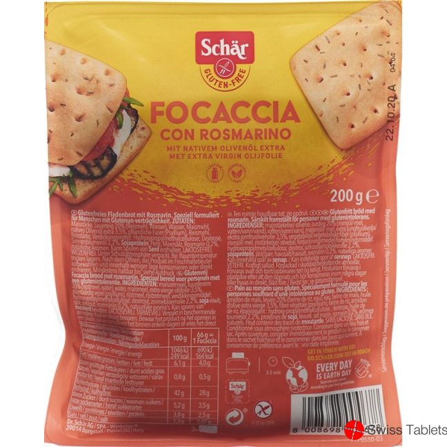 Schär Focaccia mit Rosmarin Glutenfrei 200g buy online