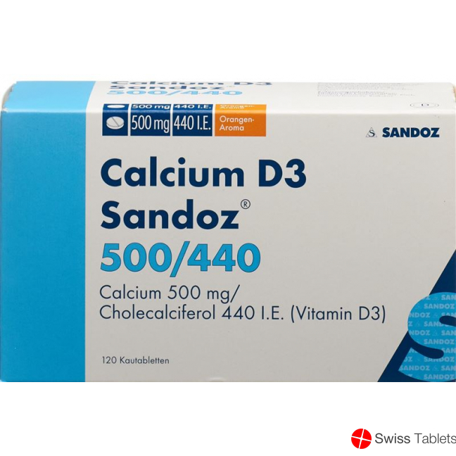 Calcium D3 Sandoz Kautabletten 500/440 Orange 120 Stück buy online