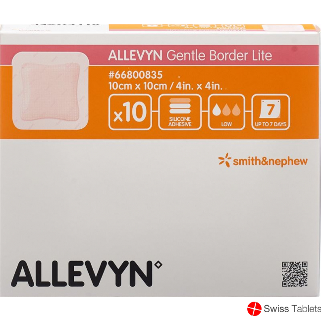 Allevyn Gentle Border Lite Wundverband 10x10cm 10 Stück buy online
