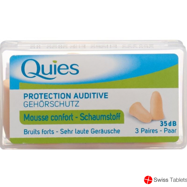 Quies Laermgehoerschutzkugeln Schaumstoff Haut 6 Stück buy online