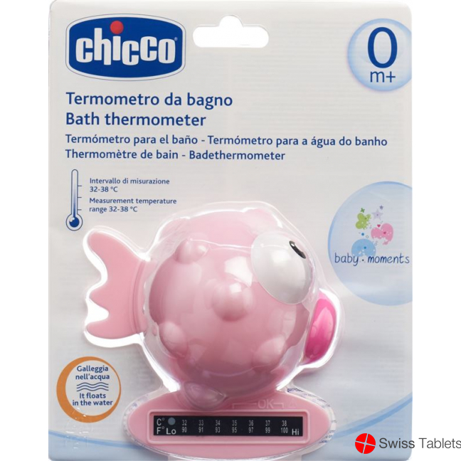 Chicco Bath Thermometer Globe Fish pink 0m +